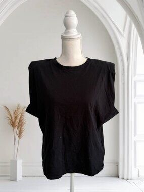 PULL & BEAR Black Bold Shoulder Tank Top Size Medium